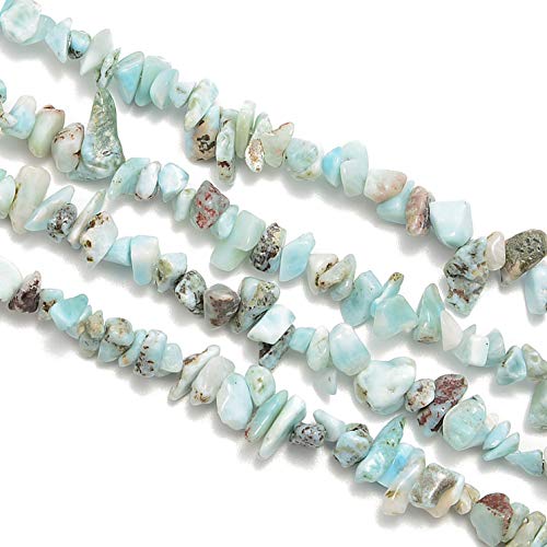 PLTbeads 5-8mm Natral Healing Gemstone Waist Bracelets Necklace Kit Irregular Stone DIY Crafts Design Jewelry Making 1 Strand per Bag Approxi 34 inch (Larimar Chips) - Image 5